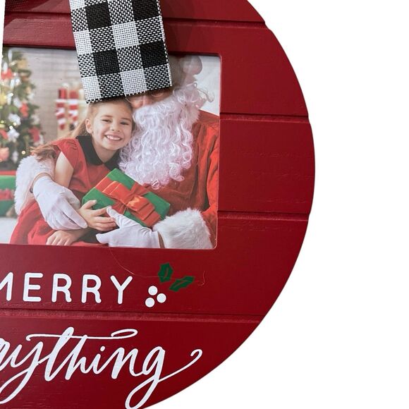 Malden International Round”MERRY EVERYTHING” Photo Frame - Hold 4” x 6” photo - Picture 9 of 10